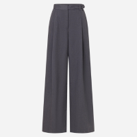 Calça Reta Alfaiataria com Aleta no Cós Cinza