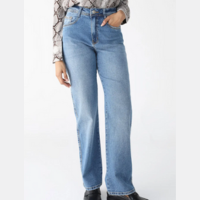 Calça Jeans Lez a Lez Reta Pesponto Azul