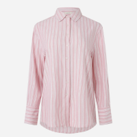 Camisa em Viscolinho com Estampa Fio Tinto Rosa