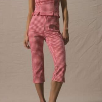 MUSERA Calça Capri Justa com Aberturas Laterais Cintura Alta, Apenas para P