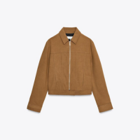 JAQUETA COM ZÍPER E EFEITO SUEDE