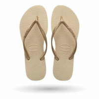 Chinelo Havaianas Slim Areia Feminino Tiras Finas - Areia