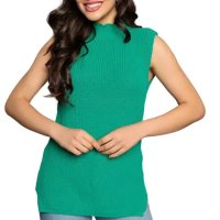 Colete Trico Feminino Com Fendas Laterais