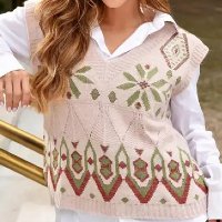 Colete Bremén Étnico Tricot Rosê