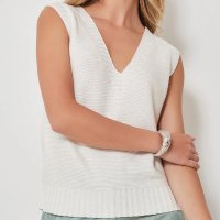 Colete de Tricot Decote v