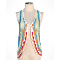 Colete Crochet Tricô Colorido