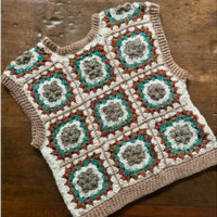 Blusa Colete De Crochê Feminino Moda Verao Estiloso Feito a Mao Sem Manga T