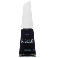 Esmalte Risqué Escuros Preto Sépia Cremoso - Hipoalergênico 8ml