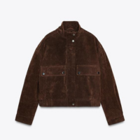 JAQUETA DE COURO SUEDE 100% COM BOLSOS