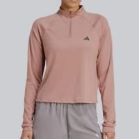 Jaqueta Adidas TR Essentials 1/4 Zip Feminino Rosê - Rosa