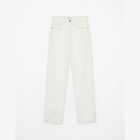 Calça reta barra dobrada