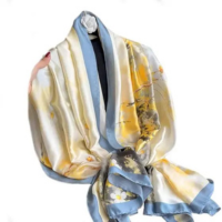 Lenço de Seda Feminino Luxo - Macio, Suave, 85x180cm - Ideal para Praia