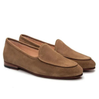 Sapato Loafer Feminino em Couro Camurça Clássico Casual - Jacometti