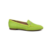 Mocassim loafer em couro com tricê