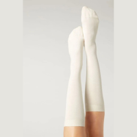 Meia Longa Com Cashmere - Off-White