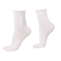 Meia Curta Com Linho Sem Costura - Branco