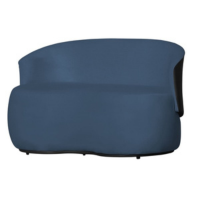 Namoradeira Beatriz Suede Azul Royal Composê Corino Preto - Vallisa Decor