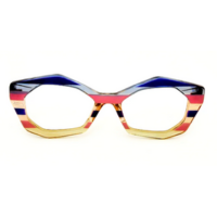 G53 1 Azul, fumê, rosa e âmbar. Hastes azuis. Murano