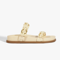 Sandália Papete Selina Sporty Couro Branca