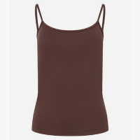 Blusa Básica em Poliamida com Alcinha Fina Marrom