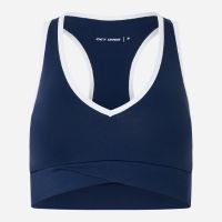 Top Esportivo Nadador em Microfibra com Viés Contrastante Azul