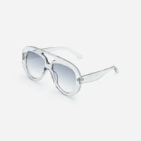 Óculos de Sol Aviador Translúcido com Lente Degrade Transparente