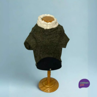 Roupa pet fina e macia com gola felpada (VERMELHO/VERDE/AZUL) - vários tama