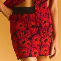 Saia Curta em Tricot Florea Margarida Vermelho