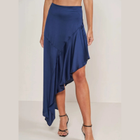 Saia Joana Assimétrico Com Babados