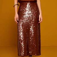 Saia Paetê Jadê Alongada