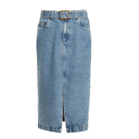 Saia Le Lis Yaa II Jeans Midi Feminina