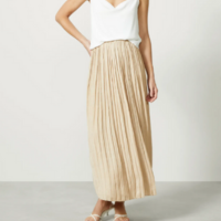 Saia plissada acetinada