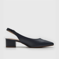 Scarpin Slingback Beira Rio Liso Azul-Marinho