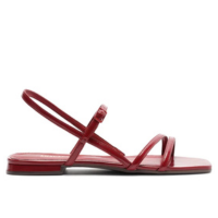 Rasteira Tiras Finas Vermelha