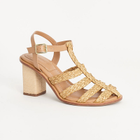 Sandália Fisherman com Tranças em Ráfia - NATURAL/FENDI