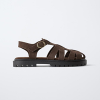 SANDÁLIA COM TIRAS EM CROUTE