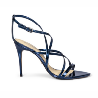 SANDÁLIA SALTO ALTO FINO MARINHO AZZURRO DE COURO SPECCHIO
