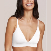 Sutiã Triângulo Alongado Com Bojo Removível Em Microfibra Branco