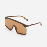 Óculos Máscara em Policarbonato com Hastes Finas Marrom