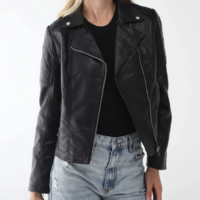 Jaqueta Facinelli PU Recorte Preta