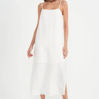 Vestido Longo Alças Fino Off White