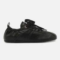 Tênis Preto Couro Sola Baixa Elástico