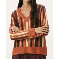 blusão feminino oversized em tricô - marrom