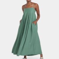 Vestido Farm Pregas Alcinhas Feminino - Verde