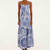 Vestido Longo Estampado Delicadeza De Banana