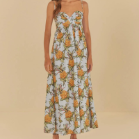 Vestido Franzido Suco De Abacaxi