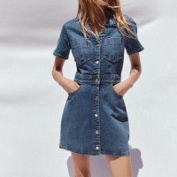 VESTIDO Z1975 CURTO DENIM DE MANGA CURTA