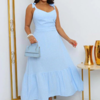 Vestido Feminino Midi Liso Alça e Bojo Viscolinho Lastex Elegante Casual