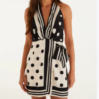 Vestido Curto Lenço Poá