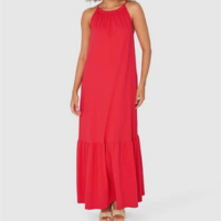 mall inline badgeVestido Longo Feminino Decote Halter Neck Em Malha Comfy